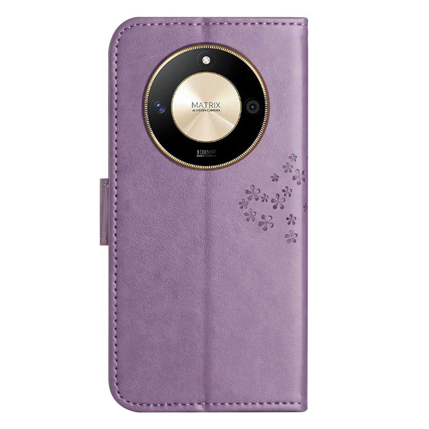 For Honor X50 Owl Tree Imprinted Phone Case PU Leather Wallet Stand Drop-proof Cover