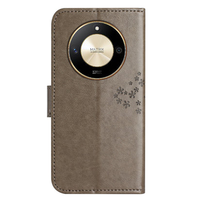 For Honor X50 Owl Tree Imprinted Phone Case PU Leather Wallet Stand Drop-proof Cover