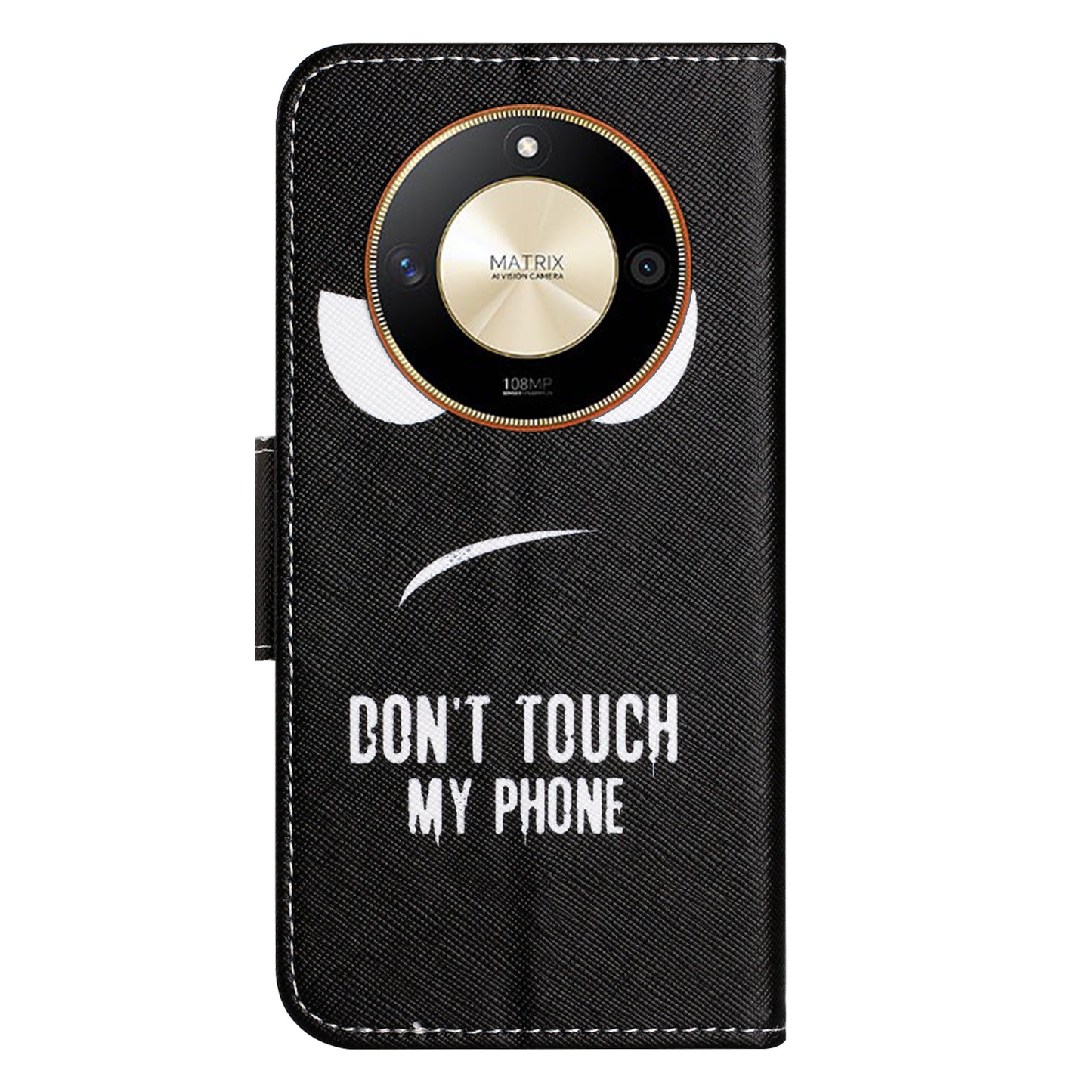 For Honor X50 PU Leather Cross Texture Phone Case Wallet Stand Pattern Printing Cover