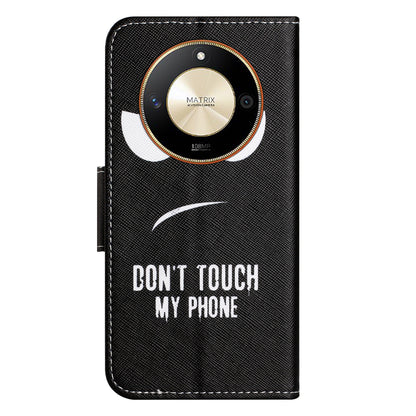 For Honor X50 PU Leather Cross Texture Phone Case Wallet Stand Pattern Printing Cover