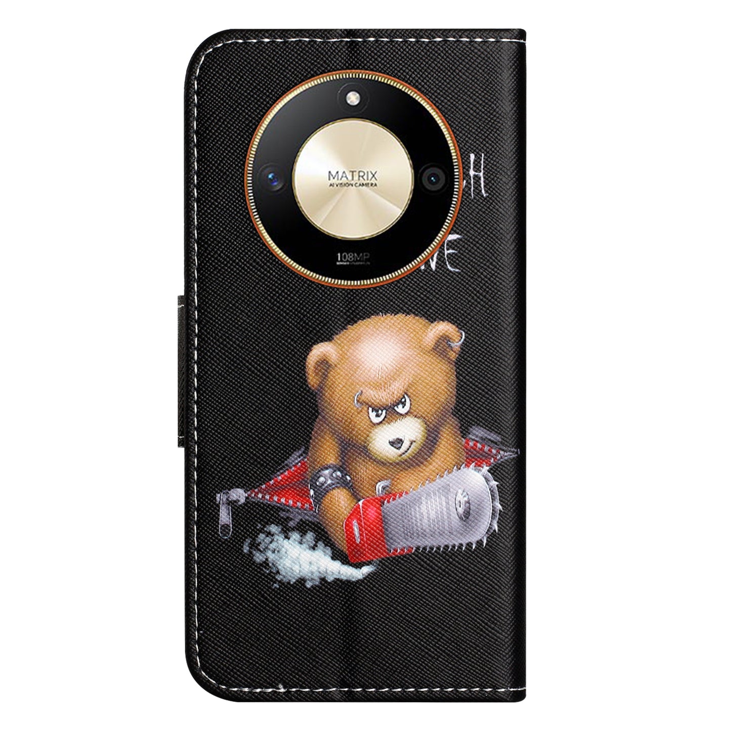 For Honor X50 PU Leather Cross Texture Phone Case Wallet Stand Pattern Printing Cover