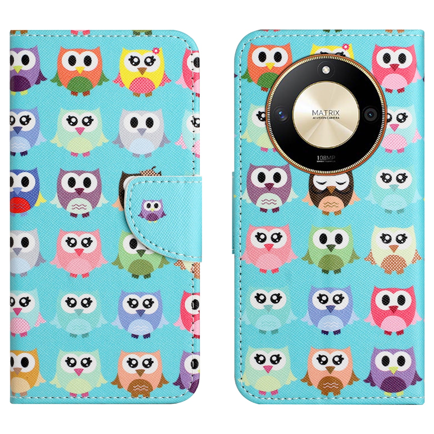 For Honor X50 PU Leather Cross Texture Phone Case Wallet Stand Pattern Printing Cover