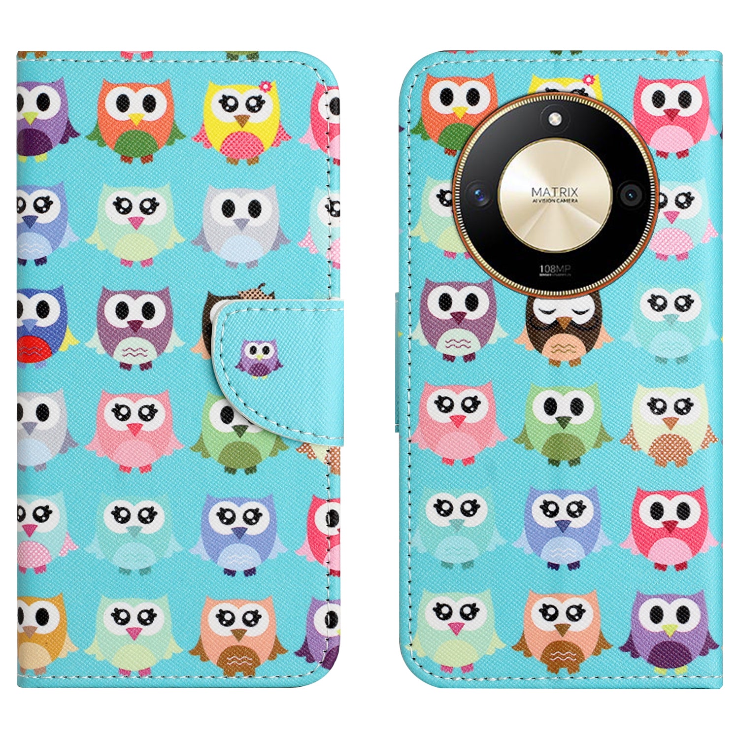For Honor X50 PU Leather Cross Texture Phone Case Wallet Stand Pattern Printing Cover