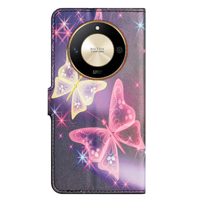 For Honor X50 PU Leather Pattern Printing Phone Case Stand Flip Wallet Cover
