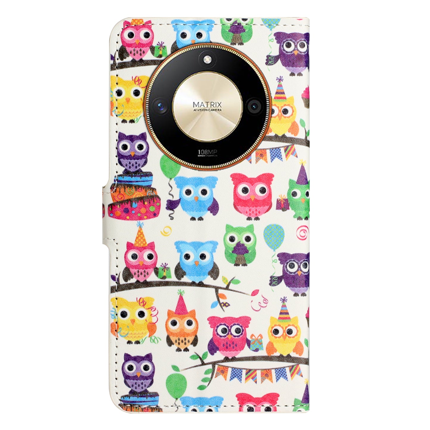 For Honor X50 PU Leather Pattern Printing Phone Case Stand Flip Wallet Cover