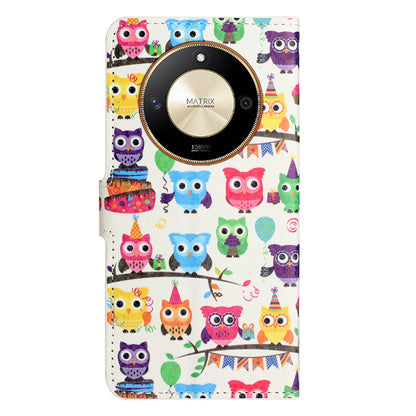 For Honor X50 PU Leather Pattern Printing Phone Case Stand Flip Wallet Cover