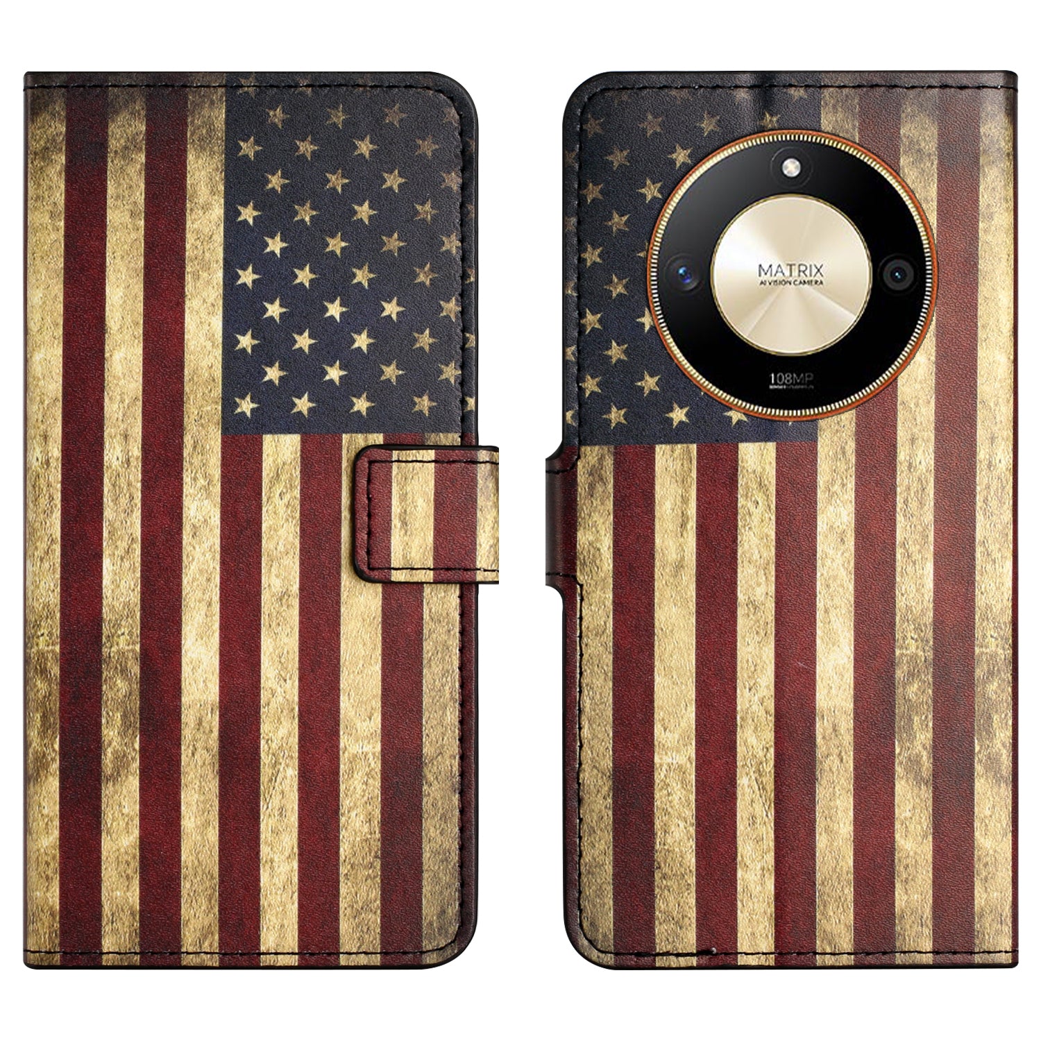 For Honor X50 PU Leather Pattern Printing Phone Case Stand Flip Wallet Cover
