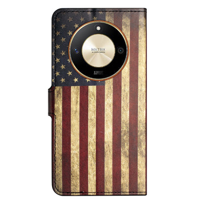 For Honor X50 PU Leather Pattern Printing Phone Case Stand Flip Wallet Cover
