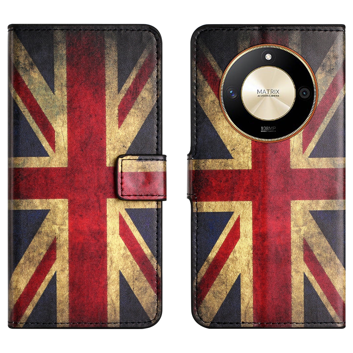 For Honor X50 PU Leather Pattern Printing Phone Case Stand Flip Wallet Cover