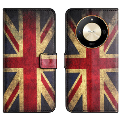 For Honor X50 PU Leather Pattern Printing Phone Case Stand Flip Wallet Cover
