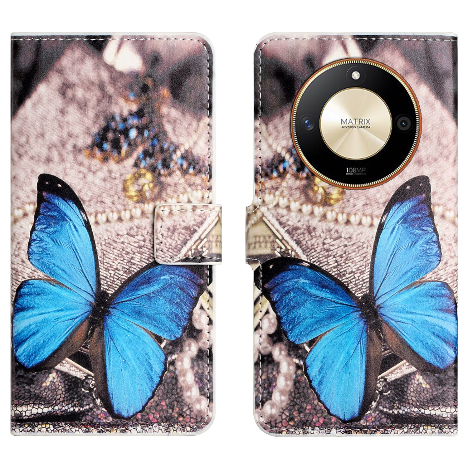 For Honor X50 PU Leather Pattern Printing Phone Case Stand Flip Wallet Cover