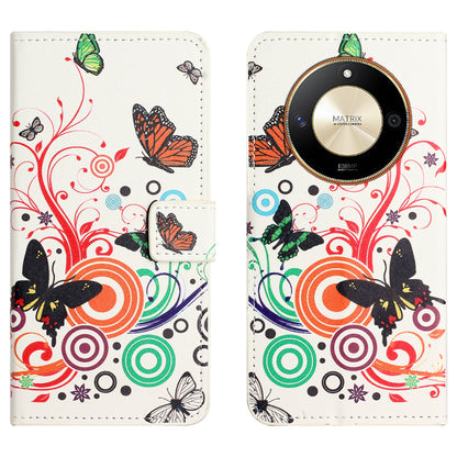 For Honor X50 PU Leather Pattern Printing Phone Case Stand Flip Wallet Cover