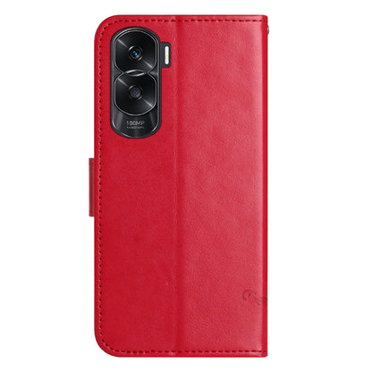 For Honor 90 Lite 5G / X50i 5G Butterfly Flower Imprinted Leather Phone Case Flip Stand Wallet Cover