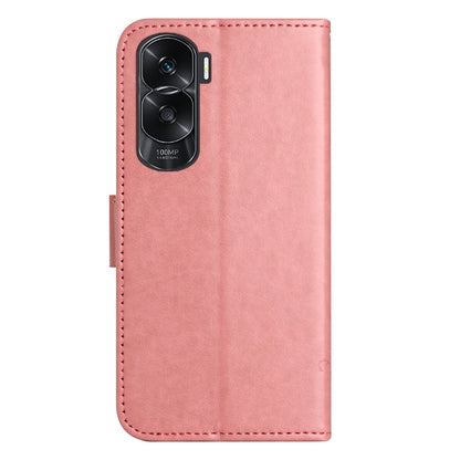 For Honor 90 Lite 5G / X50i 5G Butterfly Flower Imprinted Leather Phone Case Flip Stand Wallet Cover