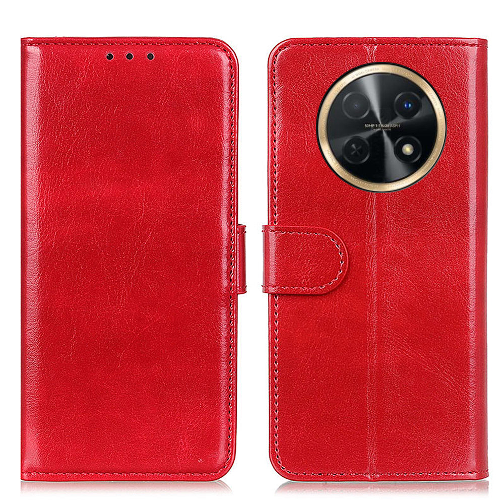 For Huawei nova Y91 4G / Enjoy 60X PU Leather Phone Case Crazy Horse Texture Wallet Stand Cover