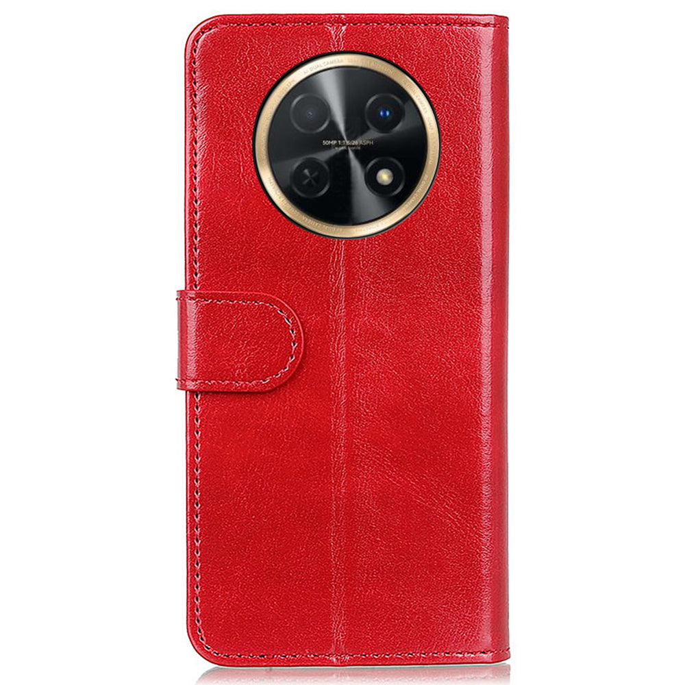 For Huawei nova Y91 4G / Enjoy 60X PU Leather Phone Case Crazy Horse Texture Wallet Stand Cover