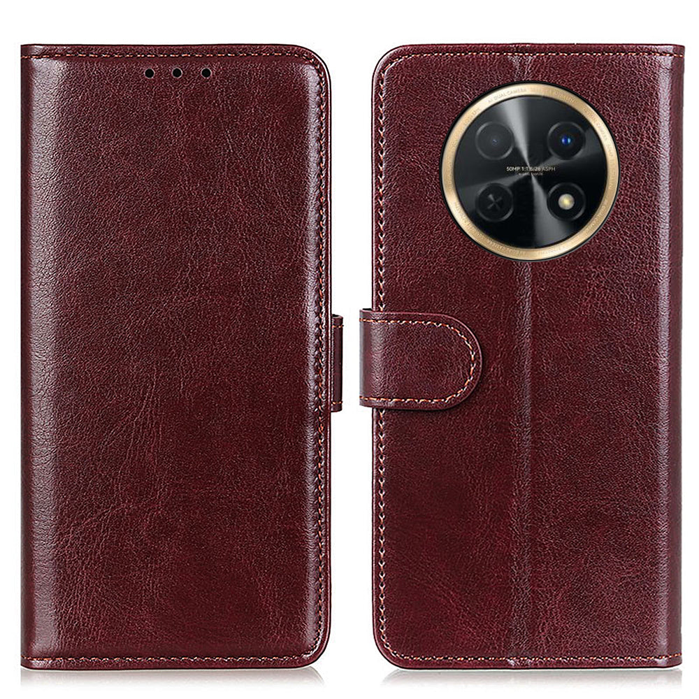 For Huawei nova Y91 4G / Enjoy 60X PU Leather Phone Case Crazy Horse Texture Wallet Stand Cover
