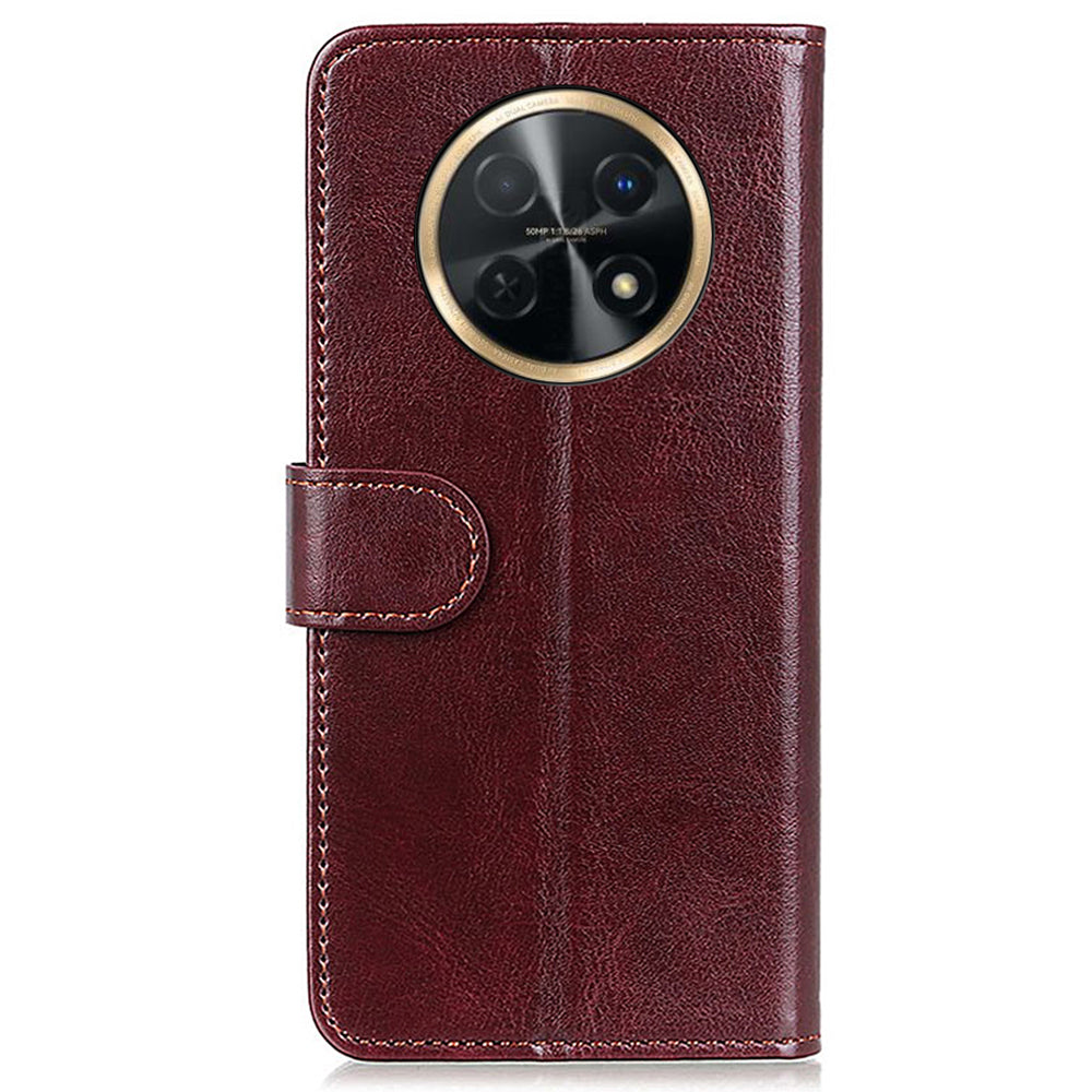 For Huawei nova Y91 4G / Enjoy 60X PU Leather Phone Case Crazy Horse Texture Wallet Stand Cover