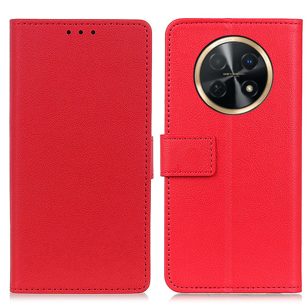 For Huawei nova Y91 4G / Enjoy 60X Textured Phone Cover PU Leather Wallet Stand Case