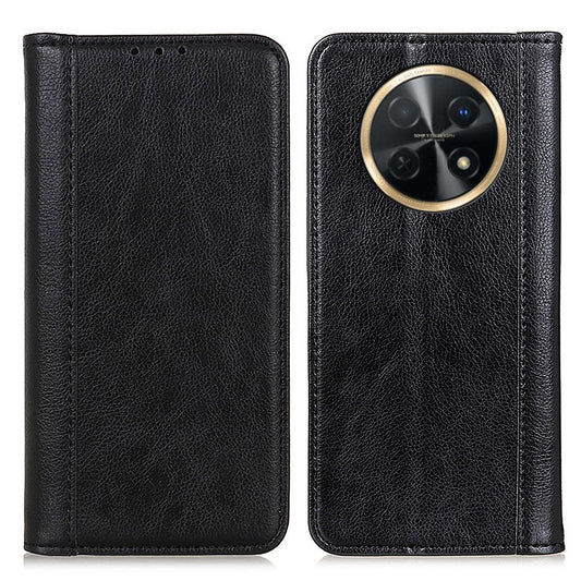 For Huawei nova Y91 4G / Enjoy 60X Litchi Texture Split Leather Phone Case Wallet Stand Cover