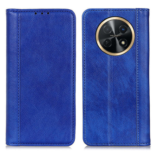 For Huawei nova Y91 4G / Enjoy 60X Litchi Texture Split Leather Phone Case Wallet Stand Cover
