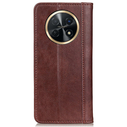 For Huawei nova Y91 4G / Enjoy 60X Litchi Texture Split Leather Phone Case Wallet Stand Cover