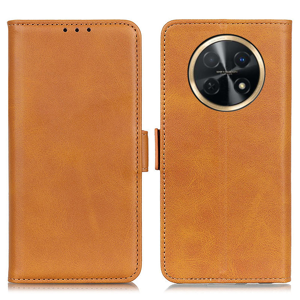 For Huawei nova Y91 4G / Enjoy 60X Cowhide Texture Wallet Phone Case PU Leather Cover with Stand