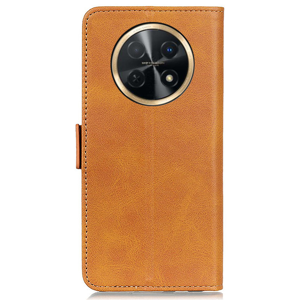 For Huawei nova Y91 4G / Enjoy 60X Cowhide Texture Wallet Phone Case PU Leather Cover with Stand