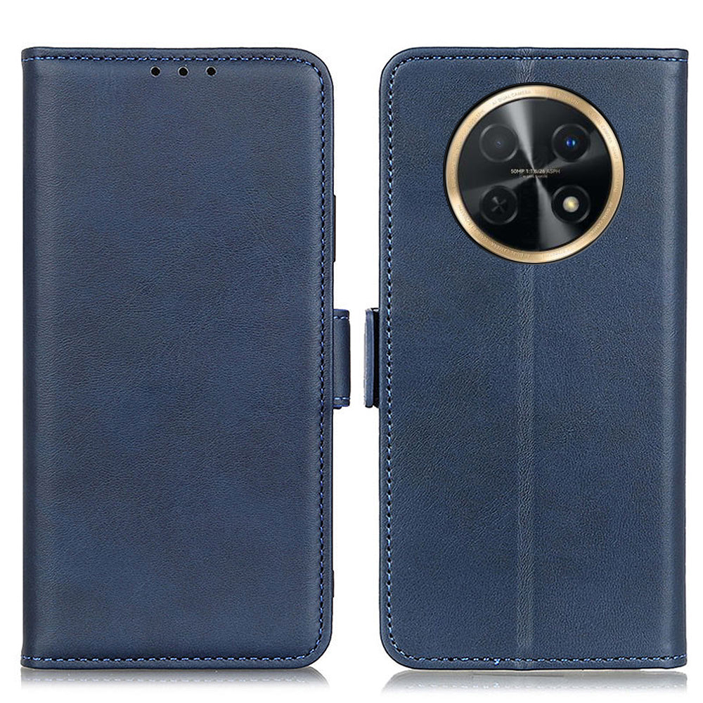 For Huawei nova Y91 4G / Enjoy 60X Cowhide Texture Wallet Phone Case PU Leather Cover with Stand
