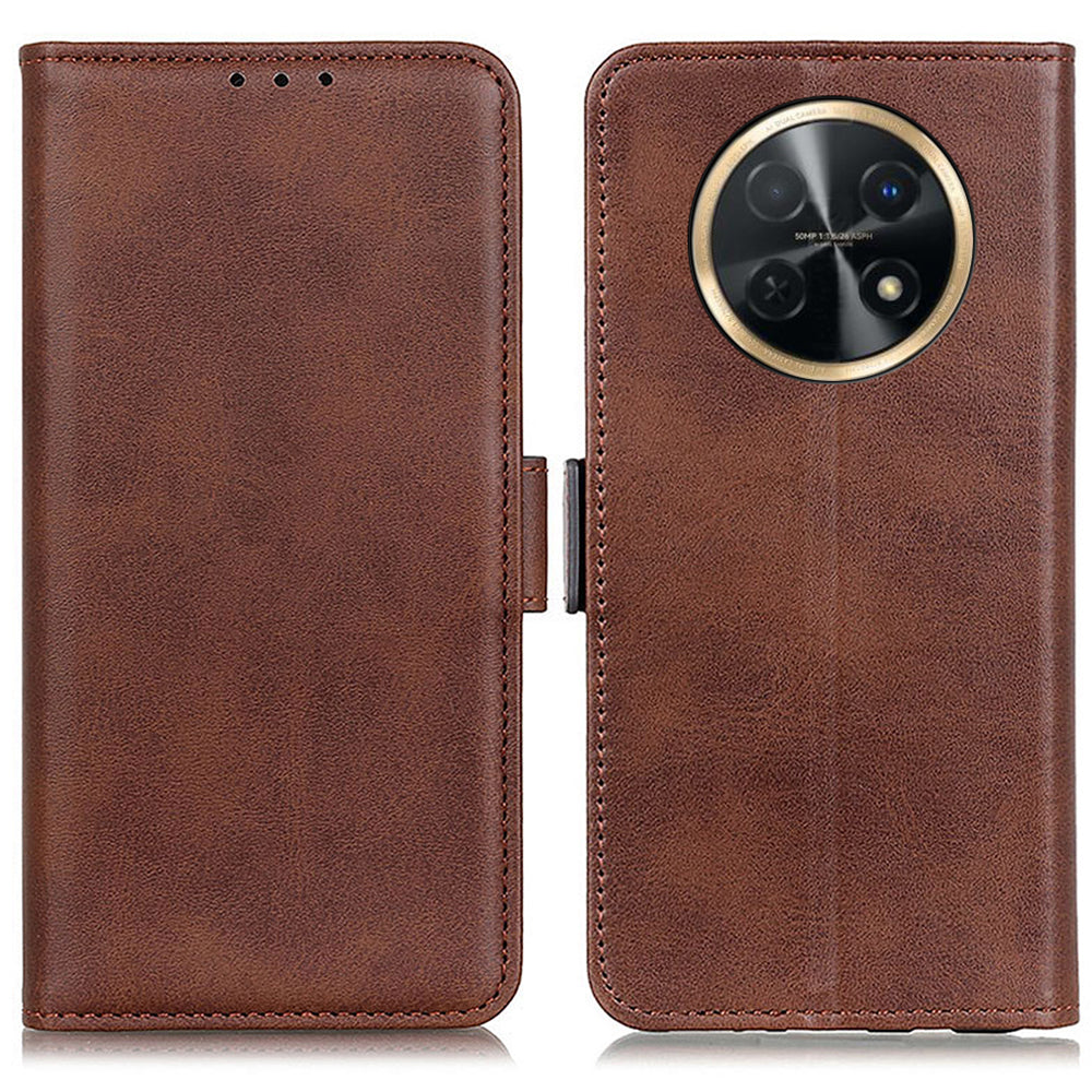 For Huawei nova Y91 4G / Enjoy 60X Cowhide Texture Wallet Phone Case PU Leather Cover with Stand
