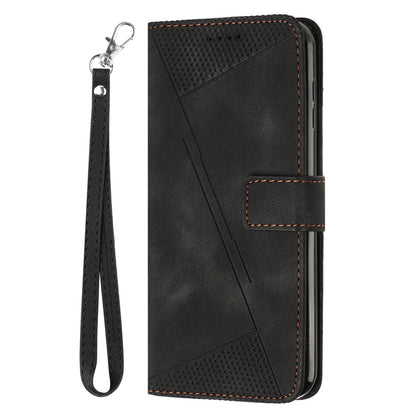 For Honor X8 5G / X6 4G / Play6C 4G Cell Phone Case Leather Triangle Imprint Wallet Stand Cover with Strap