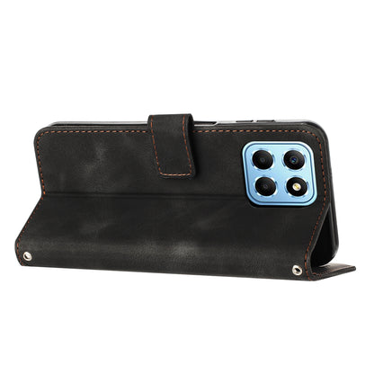 For Honor X8 5G / X6 4G / Play6C 4G Cell Phone Case Leather Triangle Imprint Wallet Stand Cover with Strap