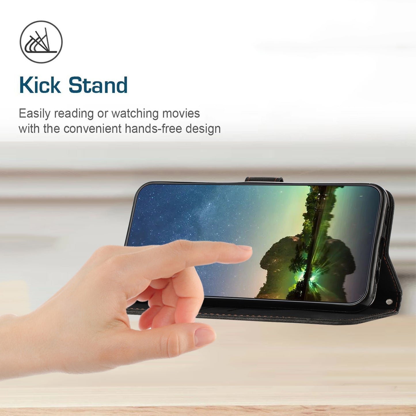 For Honor X8 5G / X6 4G / Play6C 4G Cell Phone Case Leather Triangle Imprint Wallet Stand Cover with Strap
