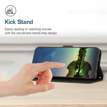 For Honor X8 5G / X6 4G / Play6C 4G Cell Phone Case Leather Triangle Imprint Wallet Stand Cover with Strap