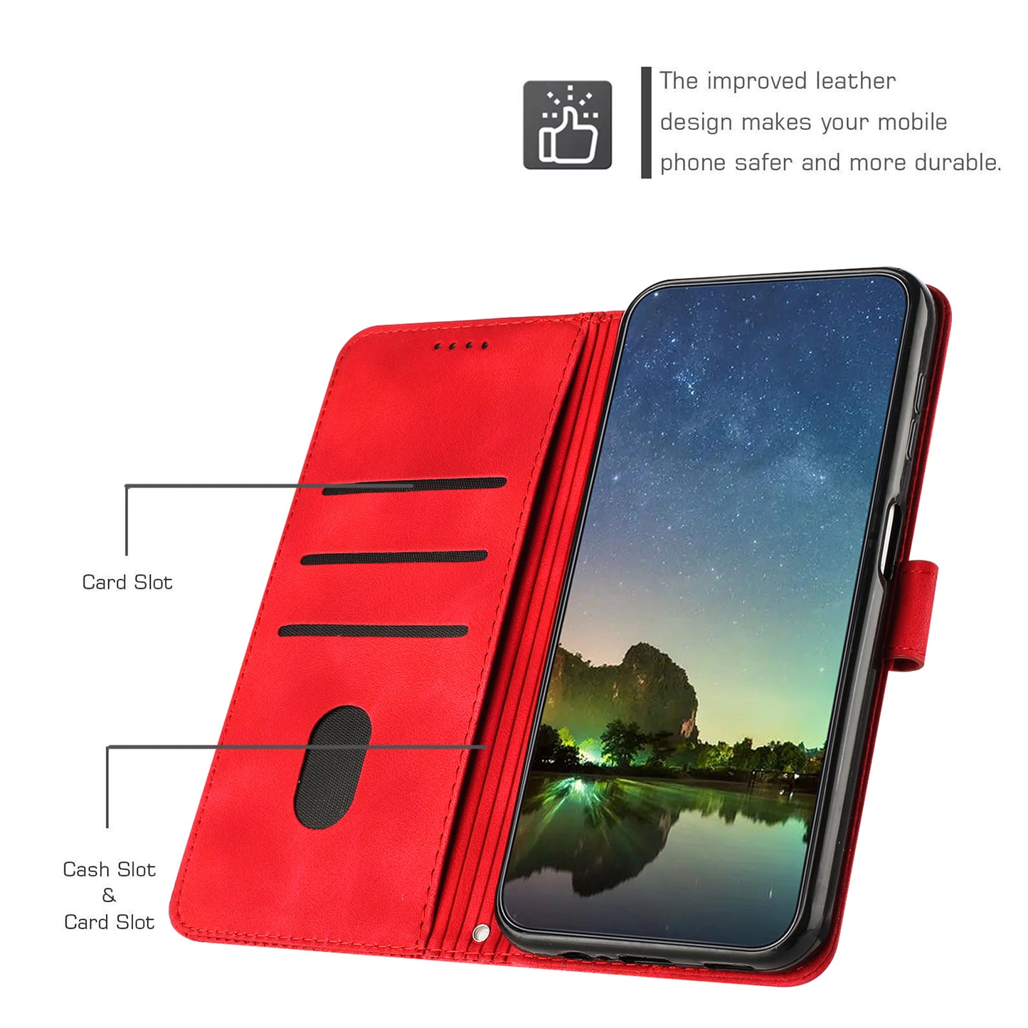 For Honor X8 5G / X6 4G / Play6C 4G Cell Phone Case Leather Triangle Imprint Wallet Stand Cover with Strap