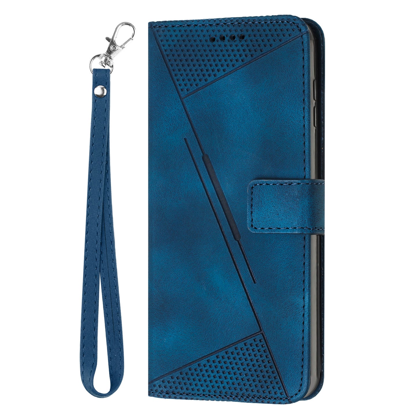 For Honor X8 5G / X6 4G / Play6C 4G Cell Phone Case Leather Triangle Imprint Wallet Stand Cover with Strap