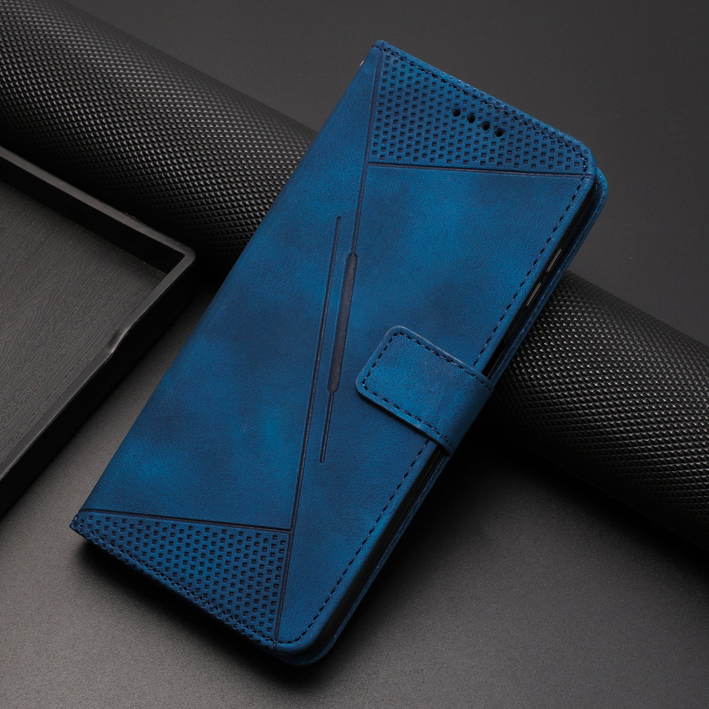 For Honor X8 5G / X6 4G / Play6C 4G Cell Phone Case Leather Triangle Imprint Wallet Stand Cover with Strap
