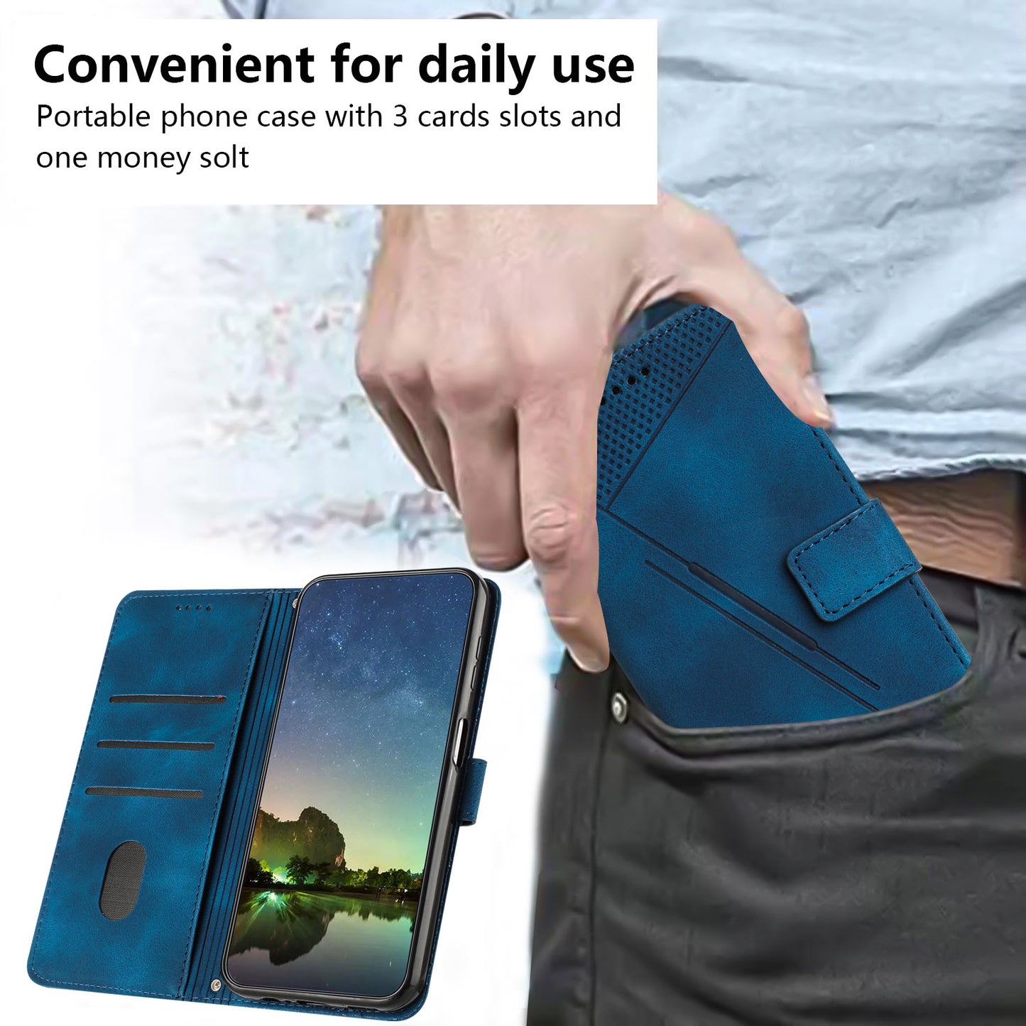 For Honor X8 5G / X6 4G / Play6C 4G Cell Phone Case Leather Triangle Imprint Wallet Stand Cover with Strap