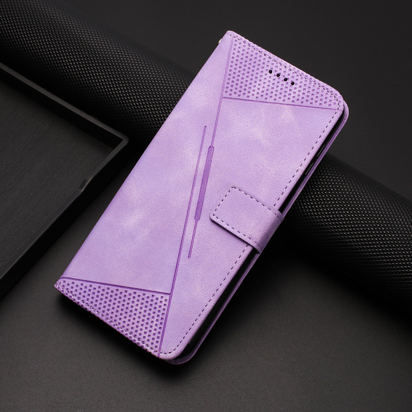 For Honor X8 5G / X6 4G / Play6C 4G Cell Phone Case Leather Triangle Imprint Wallet Stand Cover with Strap