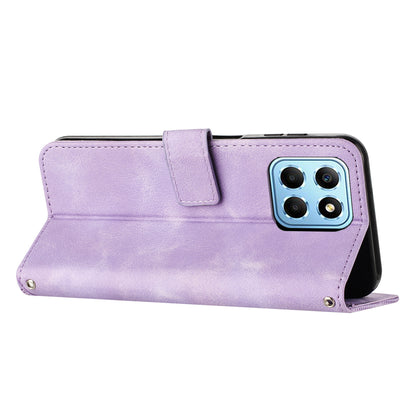 For Honor X8 5G / X6 4G / Play6C 4G Cell Phone Case Leather Triangle Imprint Wallet Stand Cover with Strap