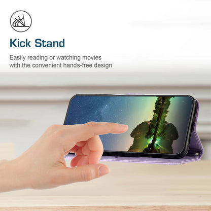 For Honor X8 5G / X6 4G / Play6C 4G Cell Phone Case Leather Triangle Imprint Wallet Stand Cover with Strap