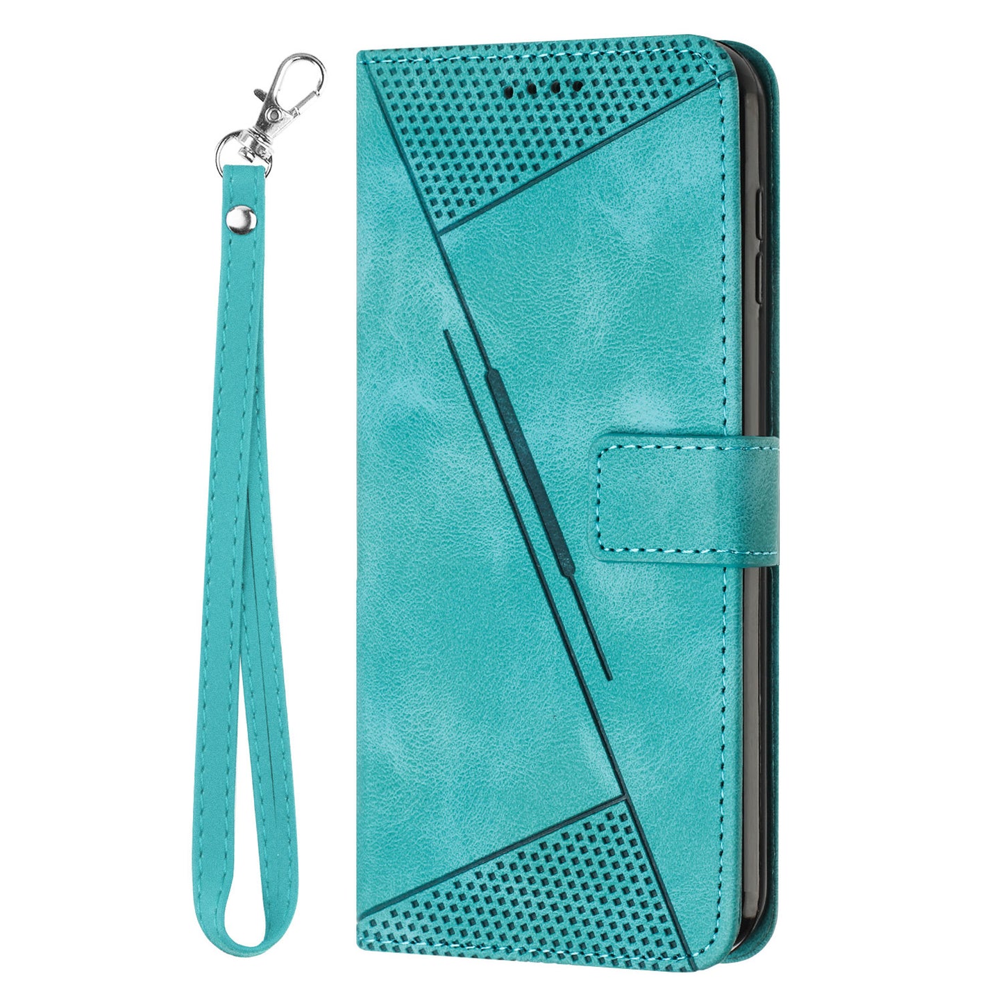For Honor X8 5G / X6 4G / Play6C 4G Cell Phone Case Leather Triangle Imprint Wallet Stand Cover with Strap