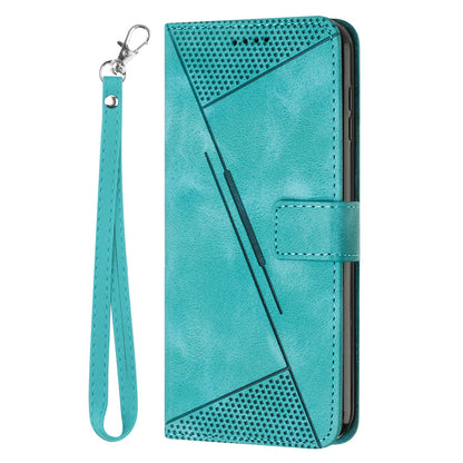 For Honor X8 5G / X6 4G / Play6C 4G Cell Phone Case Leather Triangle Imprint Wallet Stand Cover with Strap