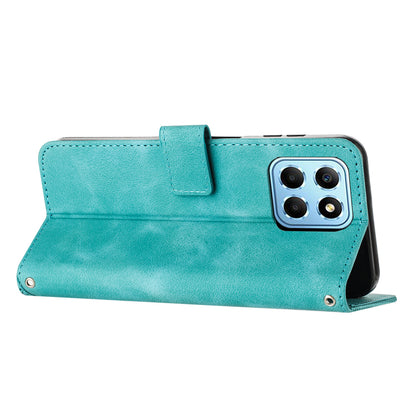 For Honor X8 5G / X6 4G / Play6C 4G Cell Phone Case Leather Triangle Imprint Wallet Stand Cover with Strap