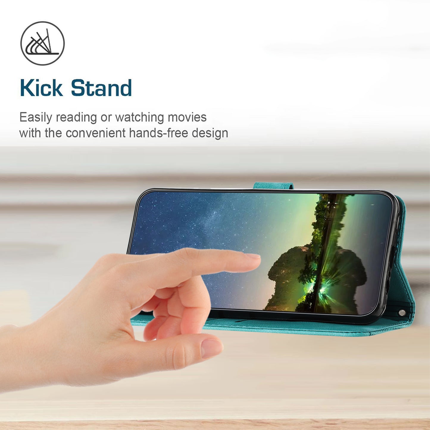 For Honor X8 5G / X6 4G / Play6C 4G Cell Phone Case Leather Triangle Imprint Wallet Stand Cover with Strap