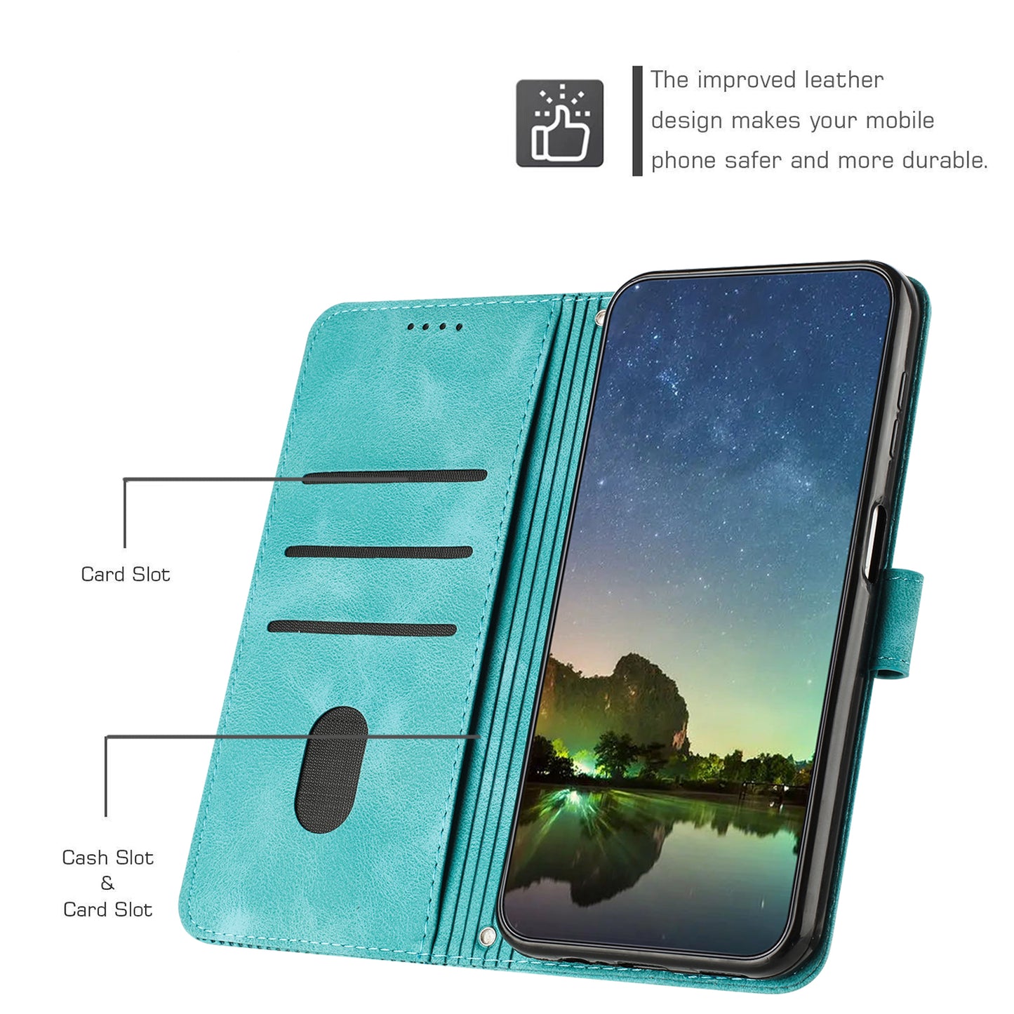 For Honor X8 5G / X6 4G / Play6C 4G Cell Phone Case Leather Triangle Imprint Wallet Stand Cover with Strap