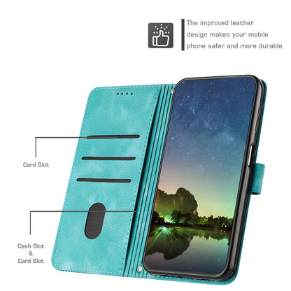 For Honor X8 5G / X6 4G / Play6C 4G Cell Phone Case Leather Triangle Imprint Wallet Stand Cover with Strap