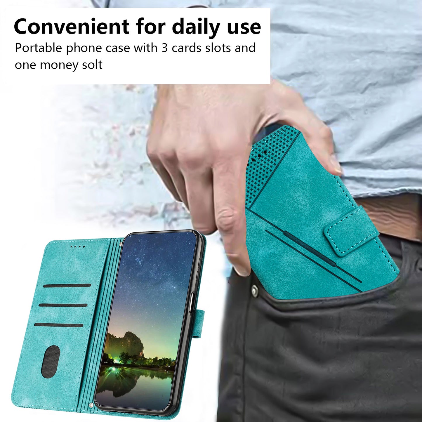 For Honor X8 5G / X6 4G / Play6C 4G Cell Phone Case Leather Triangle Imprint Wallet Stand Cover with Strap