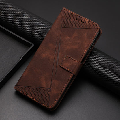For Honor X8 5G / X6 4G / Play6C 4G Cell Phone Case Leather Triangle Imprint Wallet Stand Cover with Strap