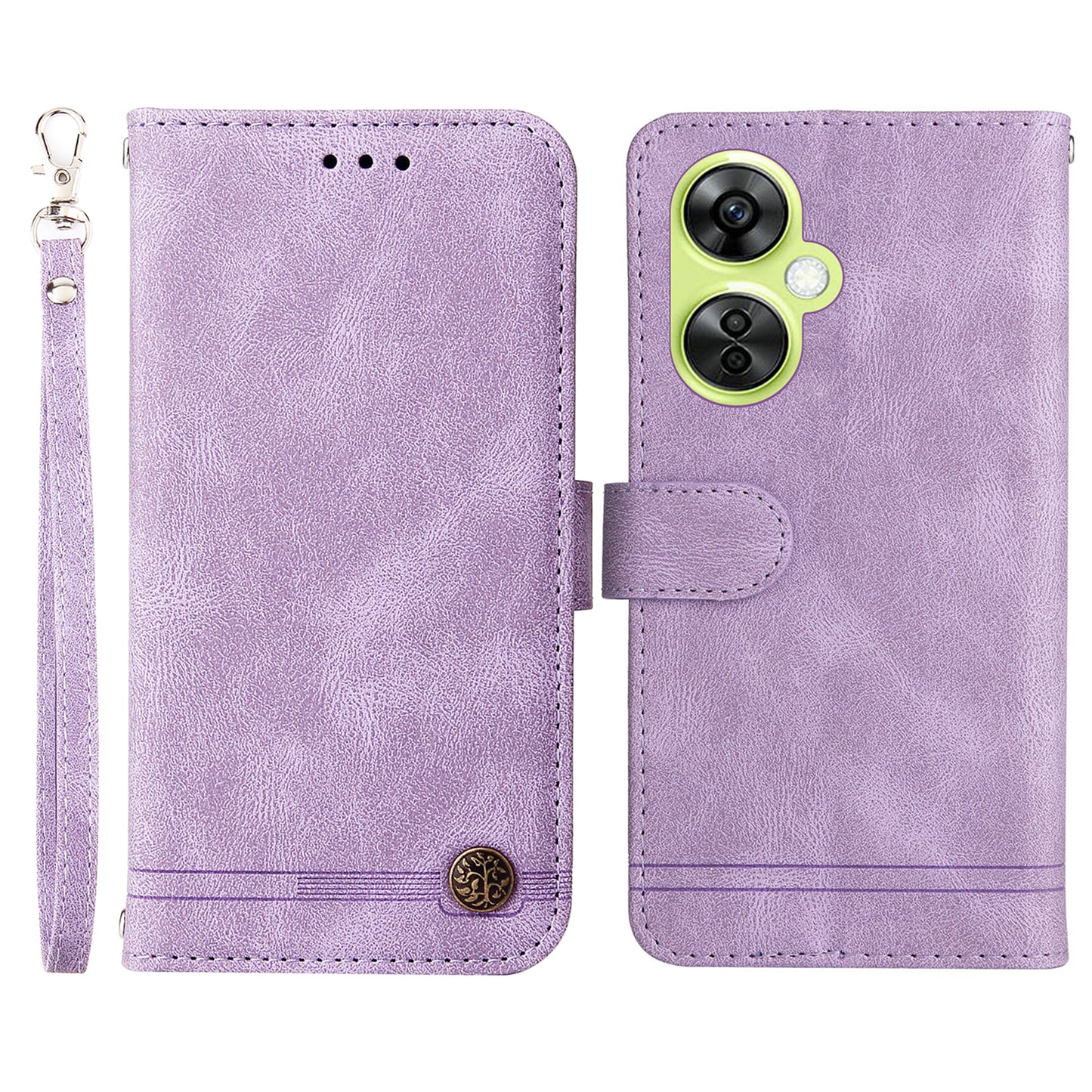 For Oppo K11x 5G / OnePlus Nord CE 3 Lite 5G / N30 5G Imprinted Lines Skin-touch Leather Case Stand Wallet Phone Cover